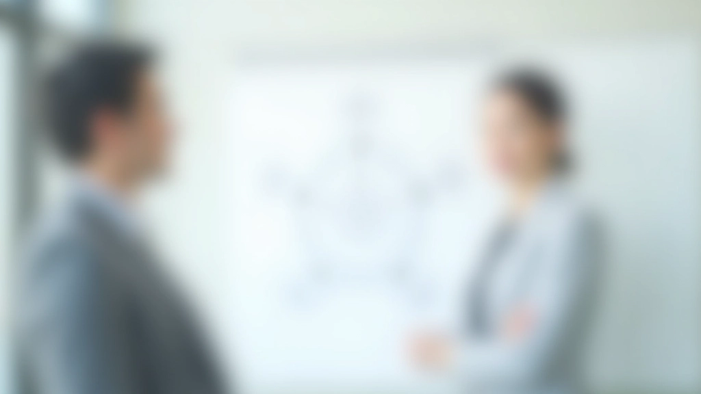 Professional analyzing decision framework diagram on whiteboard